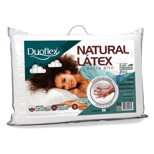 Travesseiro Duoflex Natural Látex Extra Alto