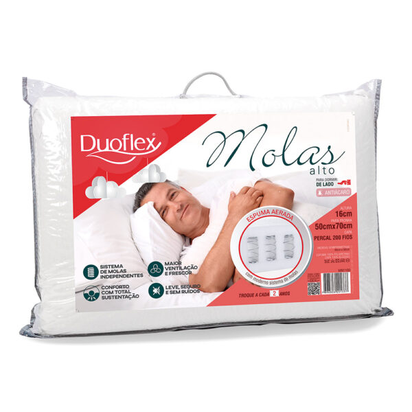 Travesseiro Molas Alto Duoflex 50cm x 70cm
